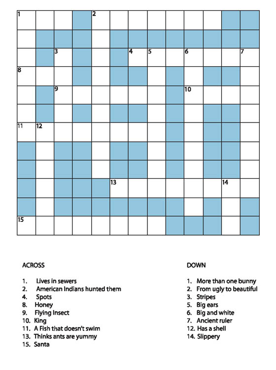 animals crossword for kids