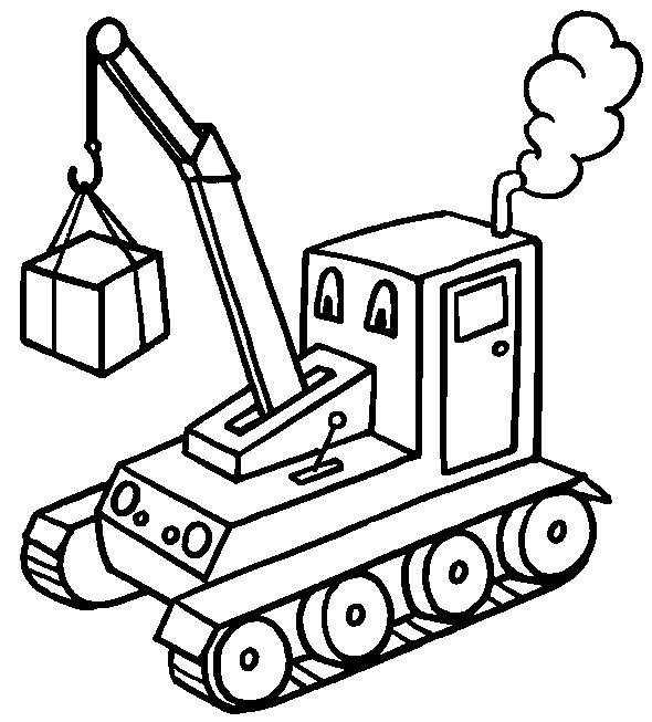  A coloring picture of a crane hard at work