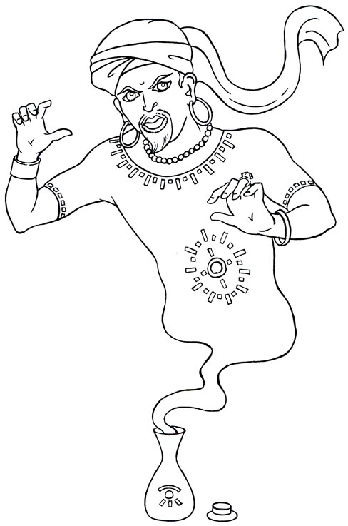 genie in a bottle for coloring