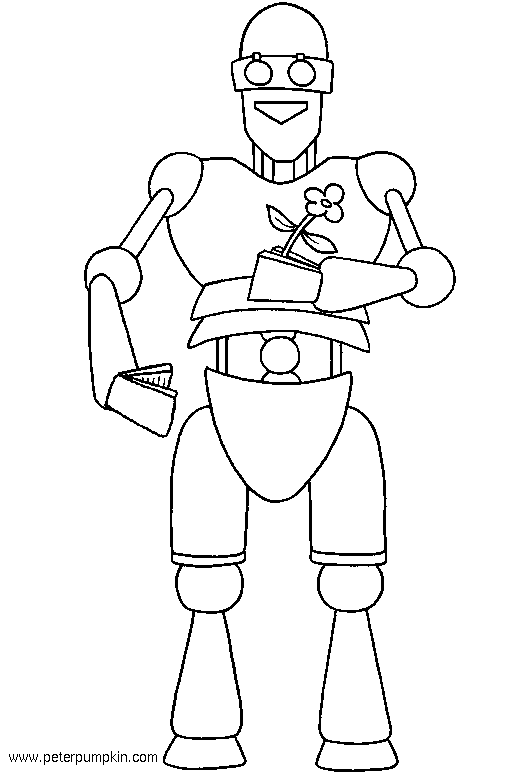 A friendly robot who needs some colouring