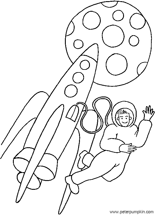 color in a drawing of an astronaut in space