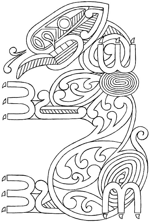 taniwha drawing for coloring