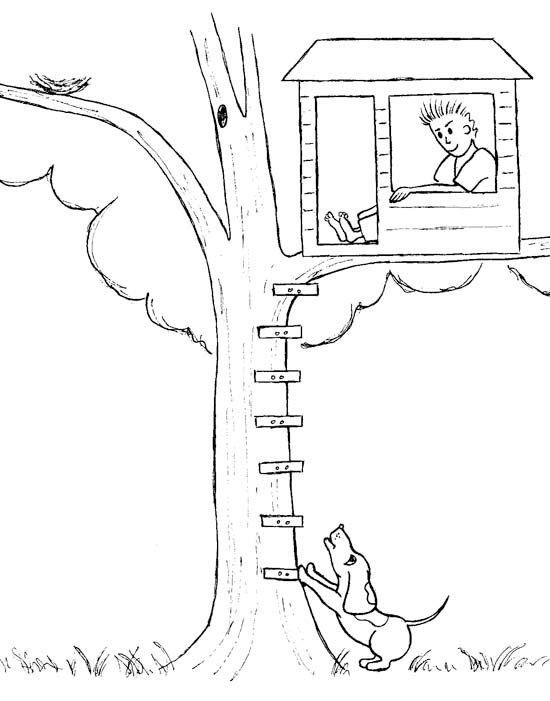 tree house drawing for coloring